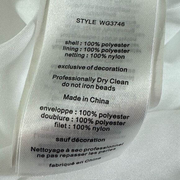 David’s Bridal Wedding Dress Womens Sz 8 strapless crinkle lace chiffon Princess - Picture 8 of 13